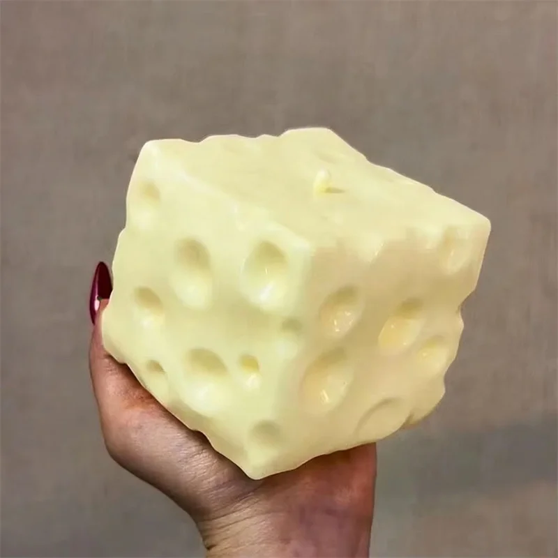 Fidget Cube Original - Jumbo Cheese Cube Stress Ball Big